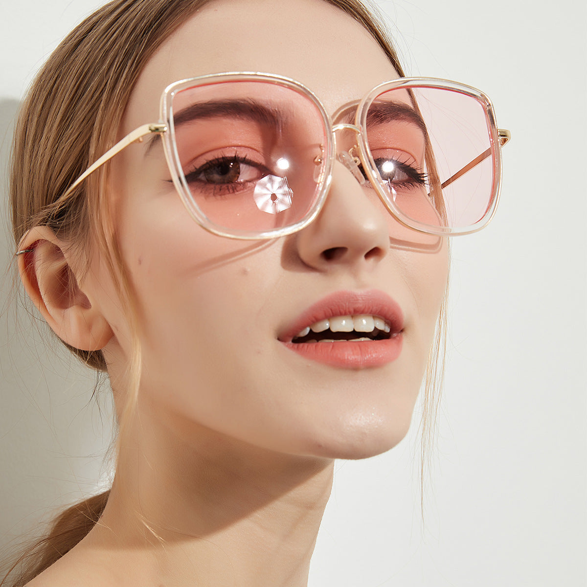 Women's Transparent Frame Ocean Colour Sunglasses