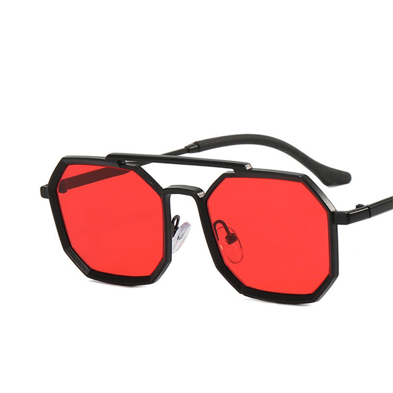 Men's Retro Polygonal Double Bridge Sunglasses