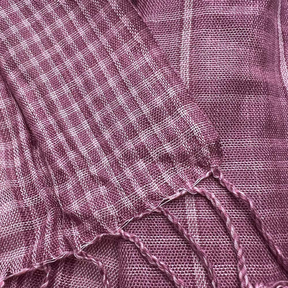 Bright Colour Block Fuchsia Yarn-Dyed Scarf