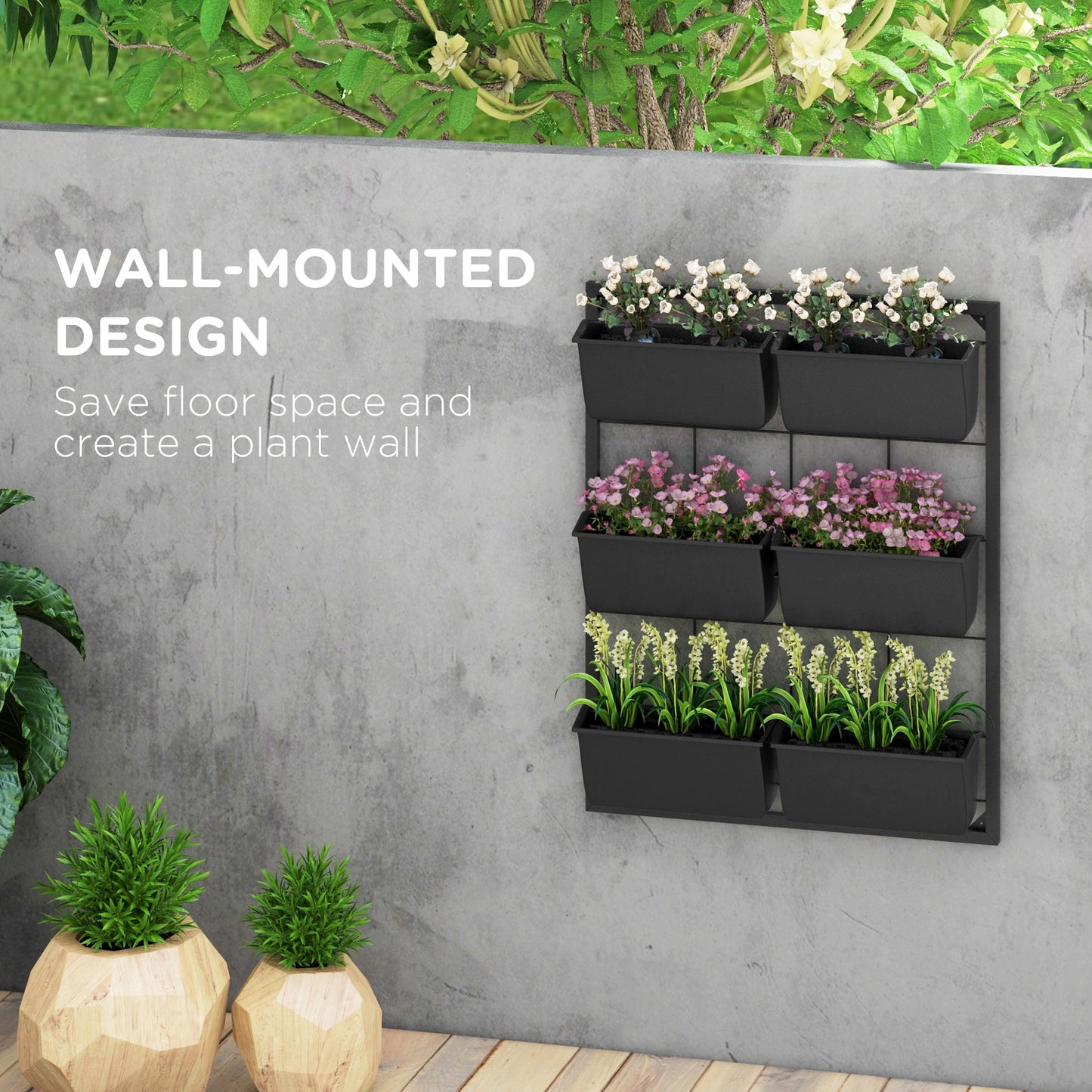 3-Tier Hanging Planter with 6 Pots for Indoor and Outdoor Use
