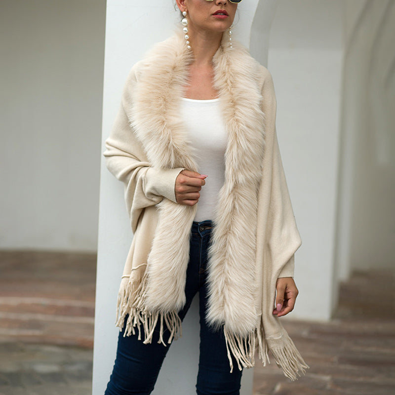 Women's Fall & Winter Faux Fur Trim Cardigan Coat