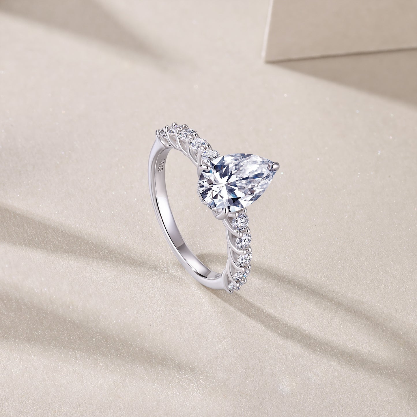 Moonlight Water Drop - Moissanite S925 Sterling Silver & Platinum Diamond Ring