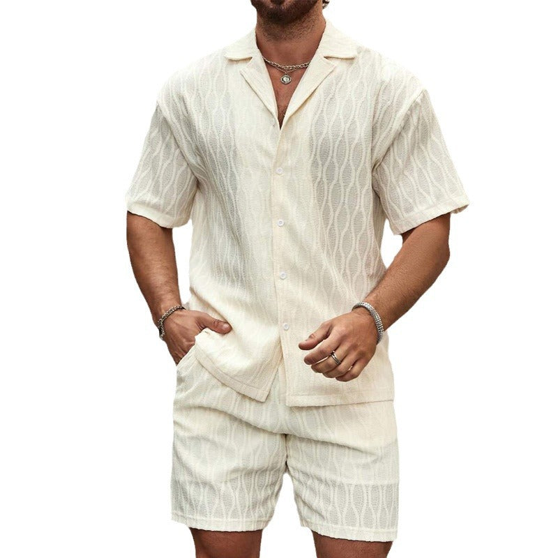 Men's Summer Fashion Solid Loose Casual Two Pieces