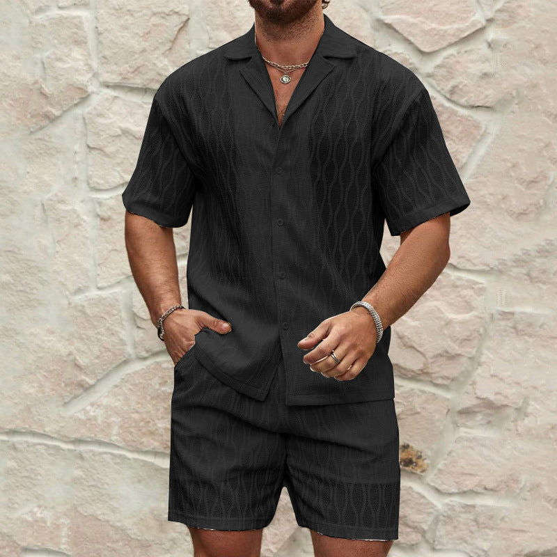 Men's Summer Fashion Solid Loose Casual Two Pieces