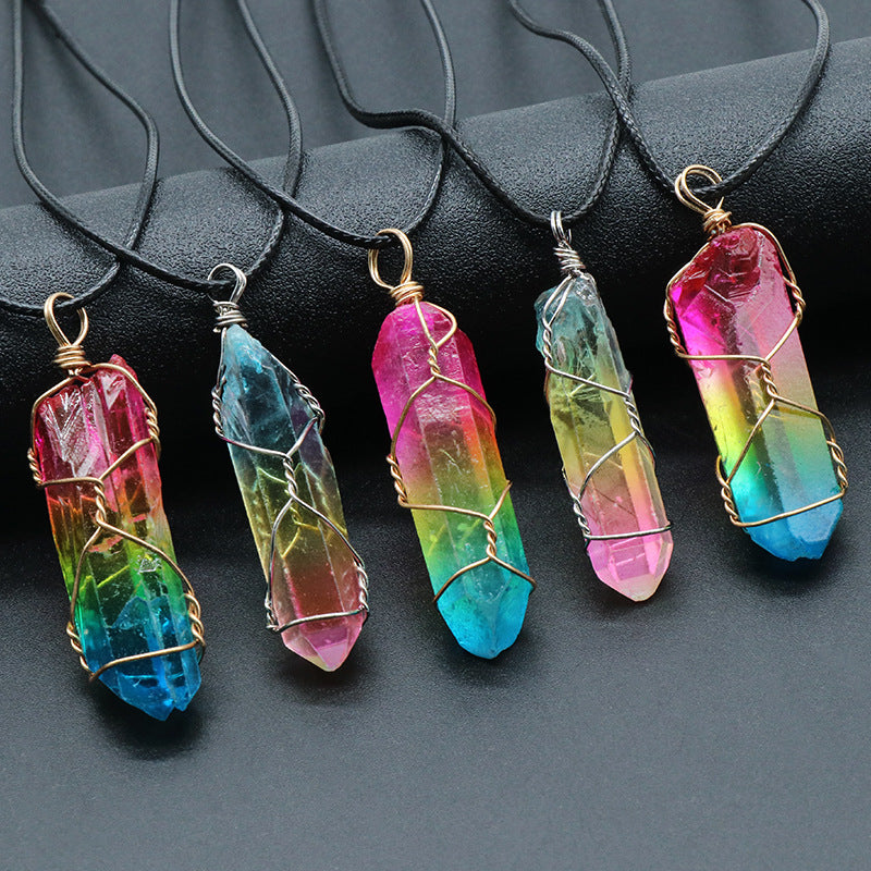 Crystal Pillar Tree Of Life Pendant/Necklace