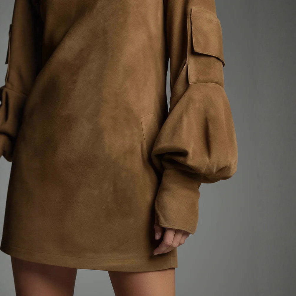 Women's Fashion High Collar Long Sleeve Dress