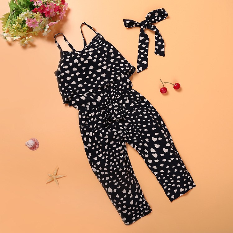 Girls Polka Dot Strap Suit