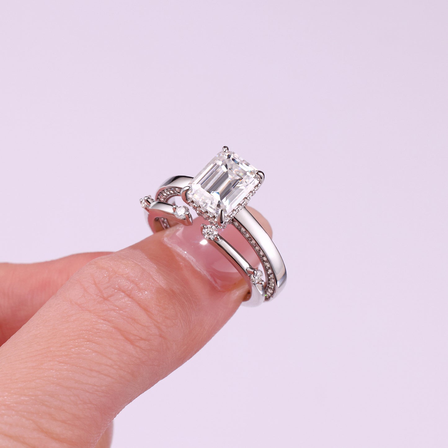 Ice Crystal Love - Moissanite S925 Sterling Silver & Platinum-Plated Diamond Ring