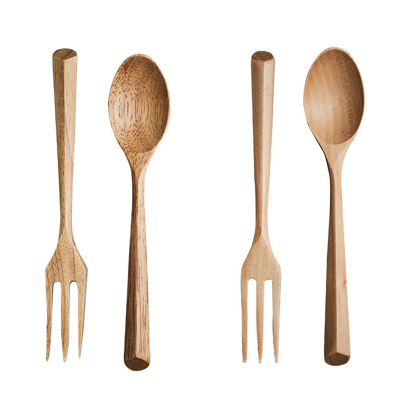 Japanese Style Wooden Spoon & Fork Set