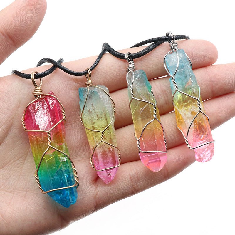 Crystal Pillar Tree Of Life Pendant/Necklace