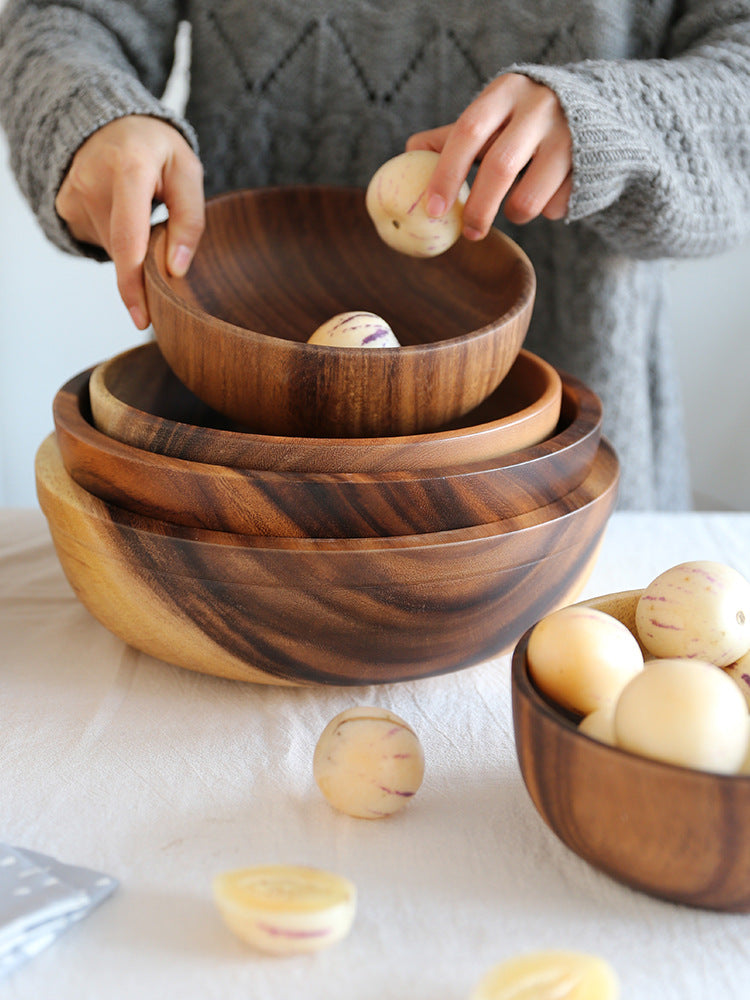 Natural Wooden Salad Bowls
