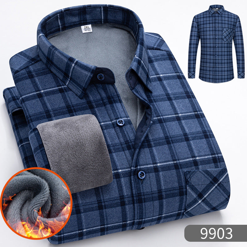 Men's Warm Fleece-Lined Thickened Shirt