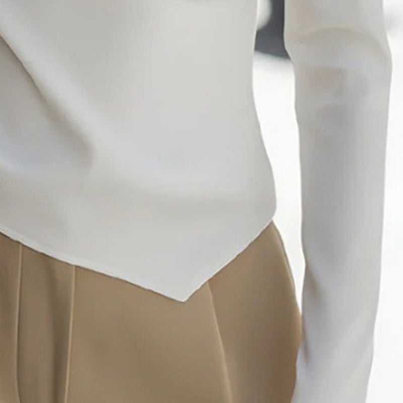 Women's Long Sleeve Slim Fit Asymmetrical Shirt