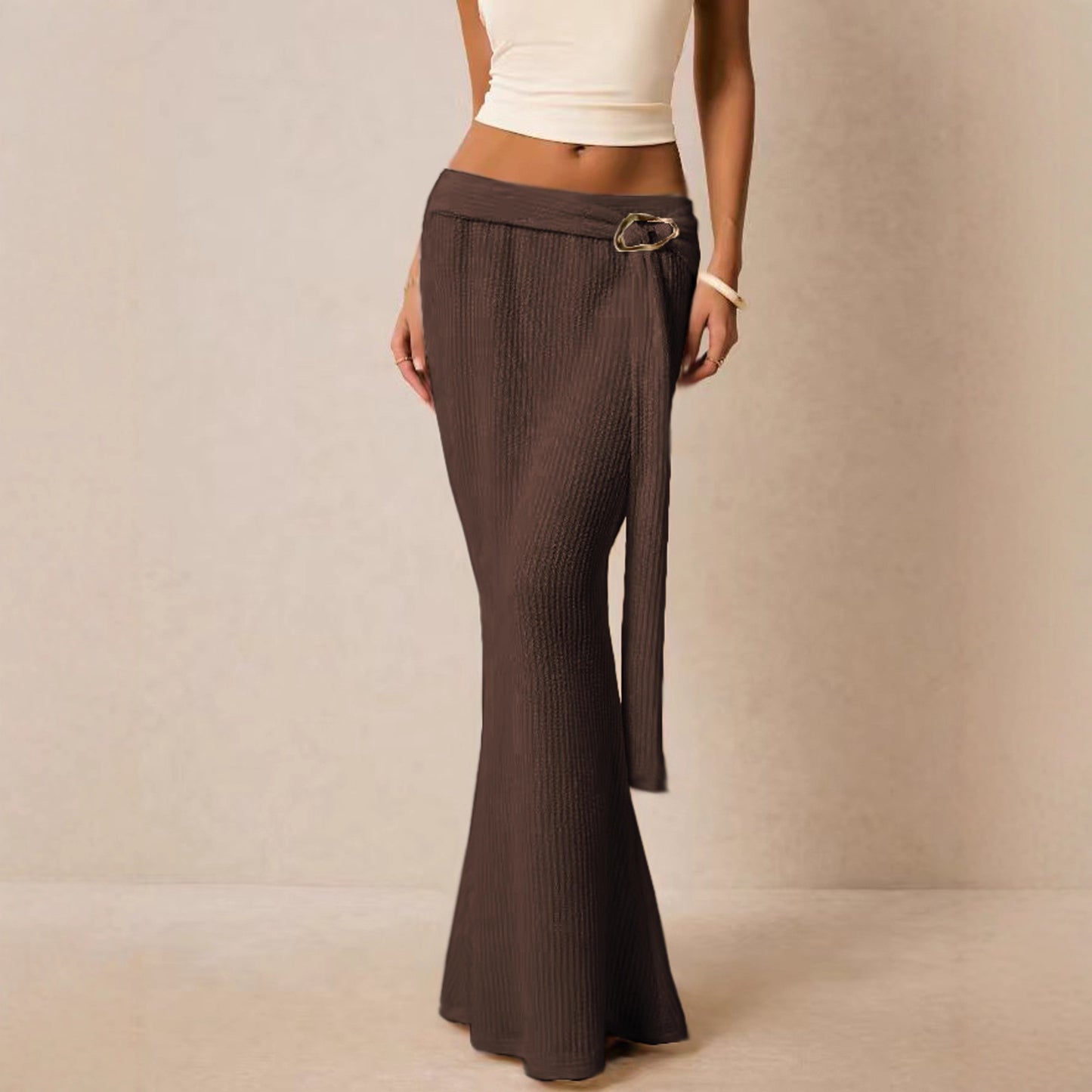 Metal-Accented Figure-hugging Sheath Dress