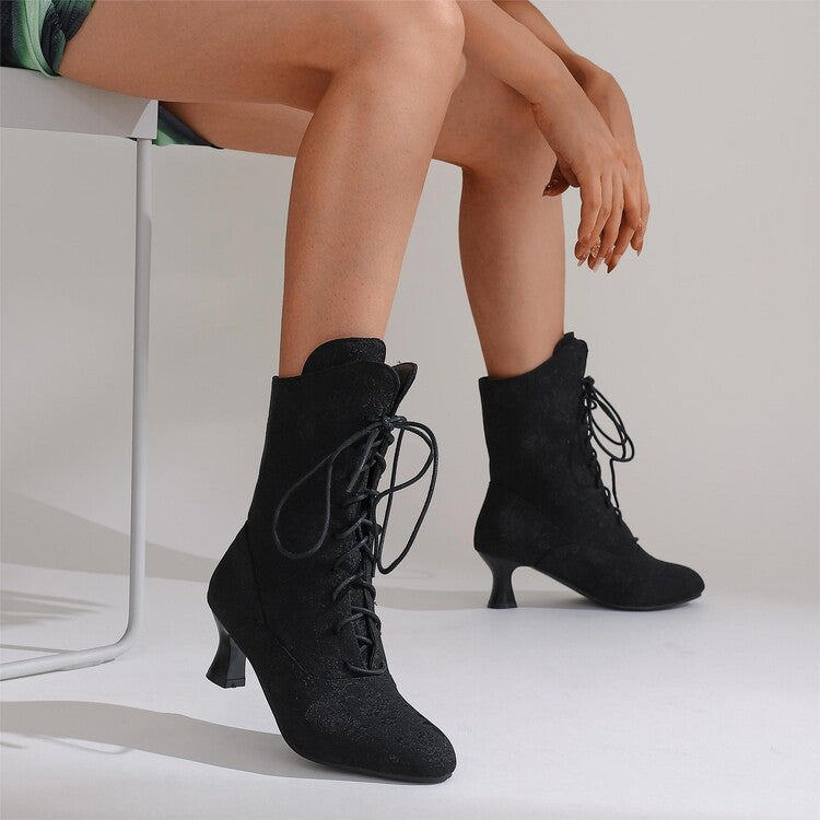Autumn & Winter Kitten Heels With Pointed Boots