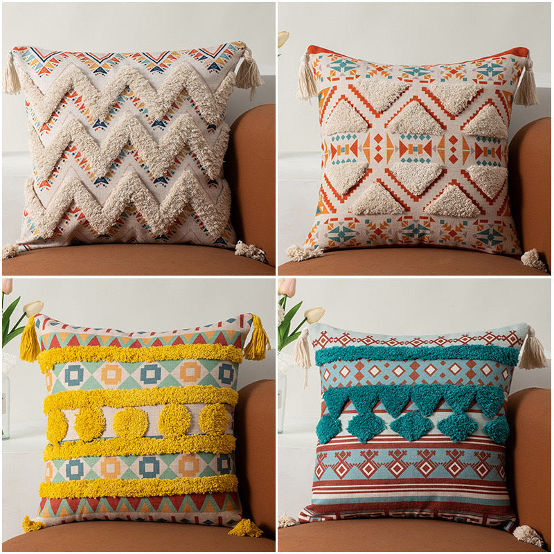 Tasseled Tufted Throw Pillows