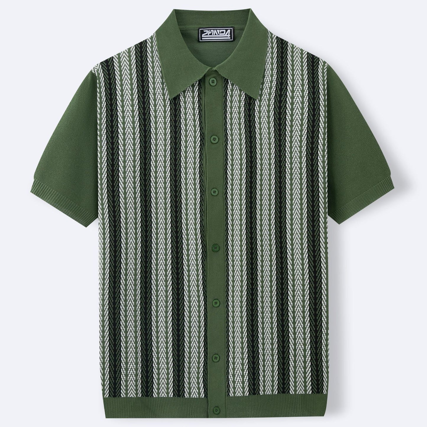 Men's Casual Striped Jacquard Shirt