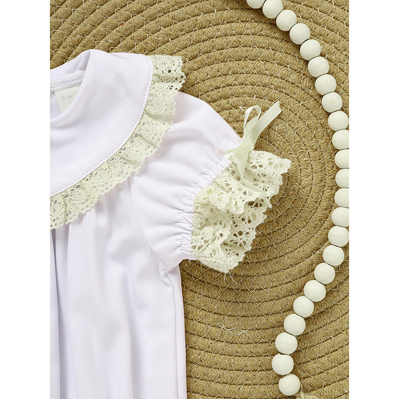 Baby Girl White Lace Romper