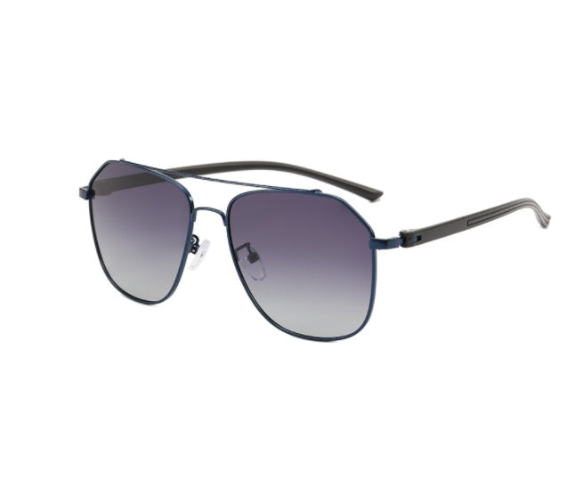 Men's Large Frame Metal Double Bridge Aviator Sunglasses