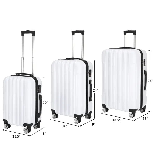 3-in-1 White Luggage