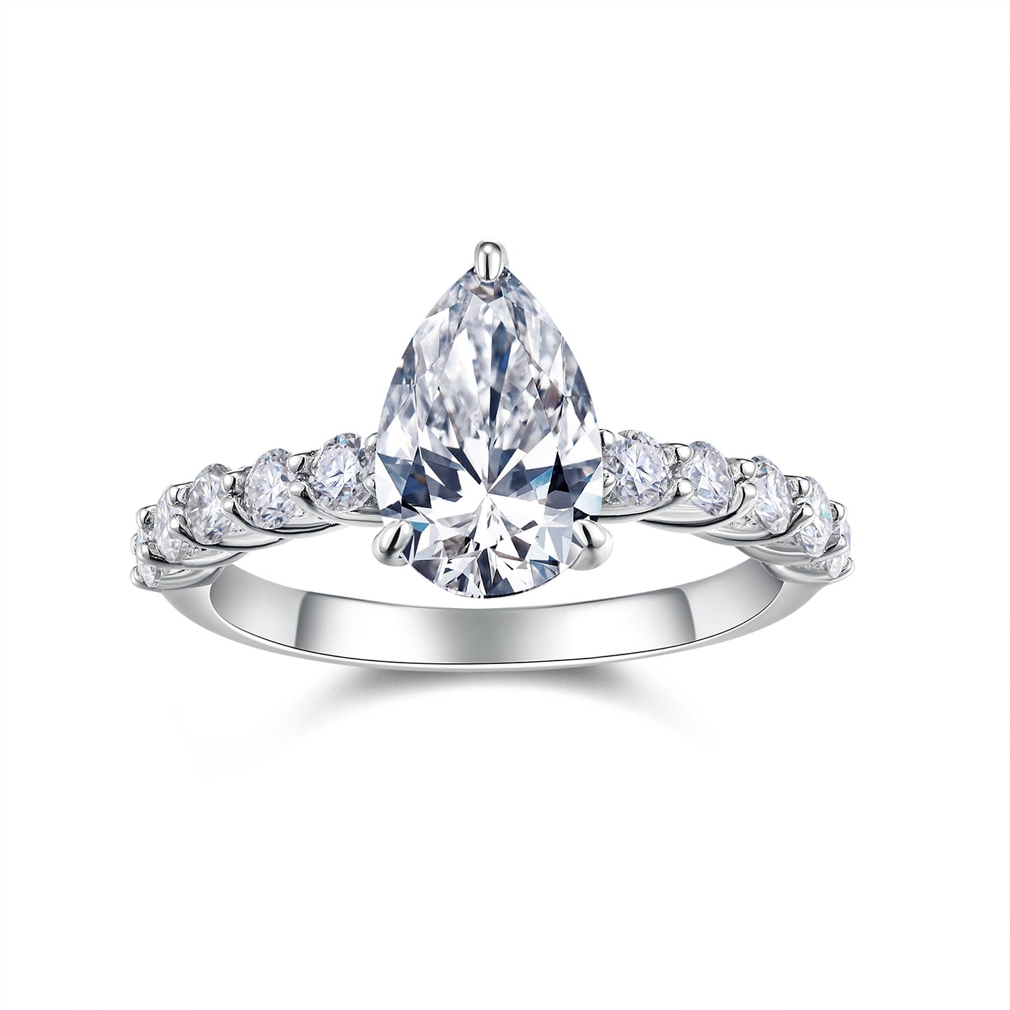 Moonlight Water Drop - Moissanite S925 Sterling Silver & Platinum Diamond Ring