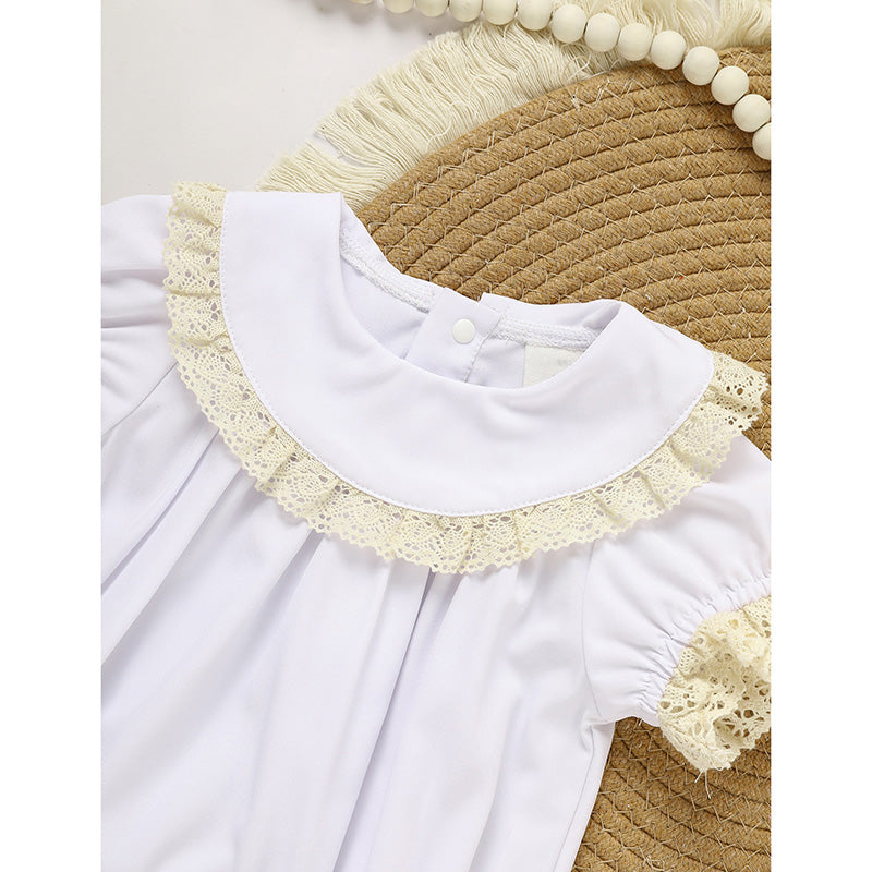 Baby Girl White Lace Romper