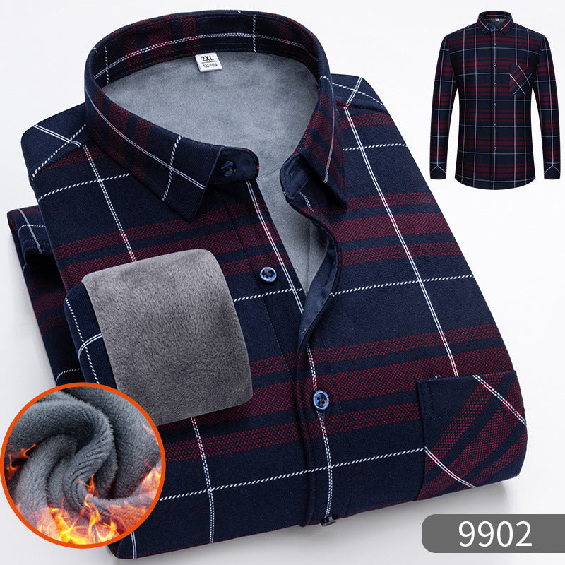 Men's Warm Fleece-Lined Thickened Shirt