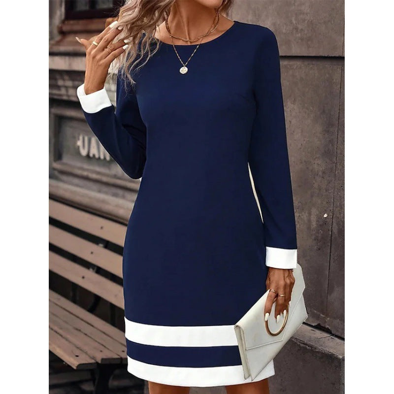 Women's Long-Sleeve Dress With Round Neckline