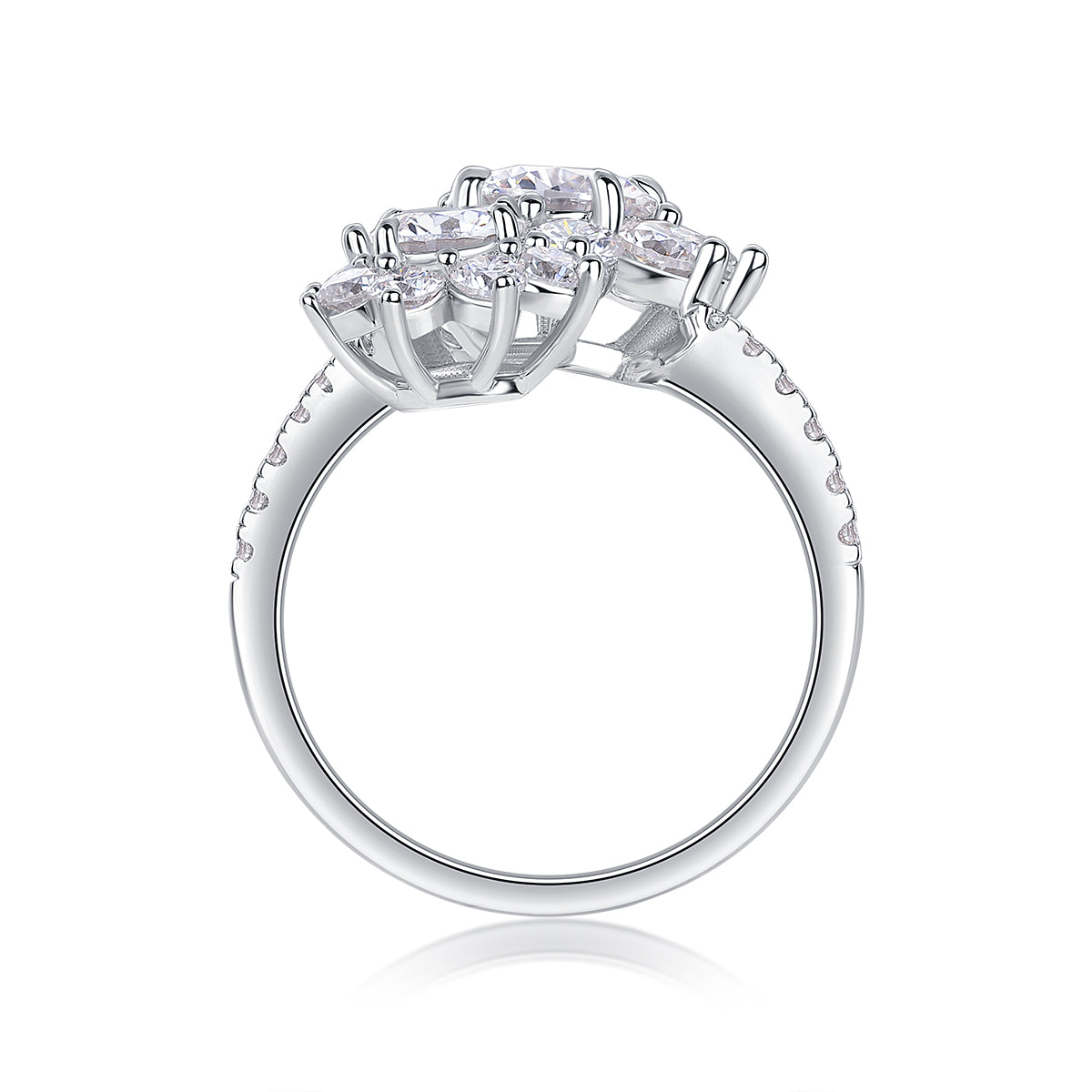 Petal Morning Dew - Jewelry Piece Set With 1-carat Moissanite S925 Sterling Silver & Platinum Diamond Ring
