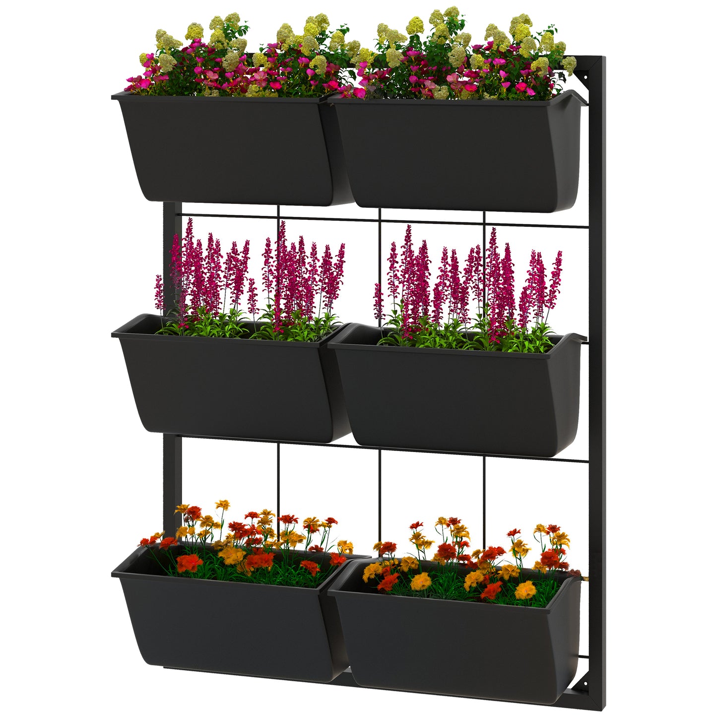 3-Tier Hanging Planter with 6 Pots for Indoor and Outdoor Use