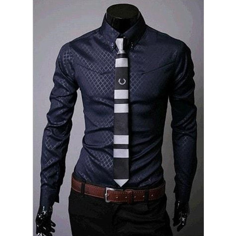 Men's Fitted Designer Stripes Pattern Shirt