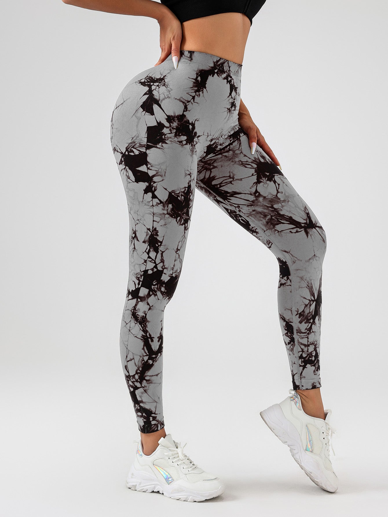 Dyed Yoga Pants With A Waistband At The Lower Back Active Yoga Pants