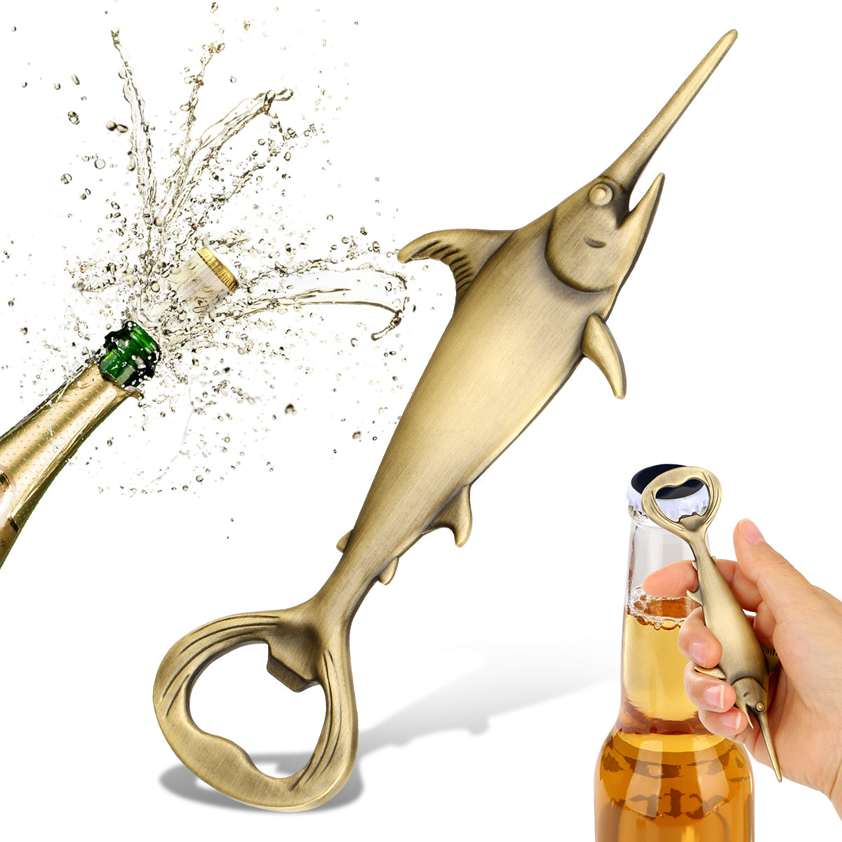 Swordfish Handle Metal Beer Bottle Opener