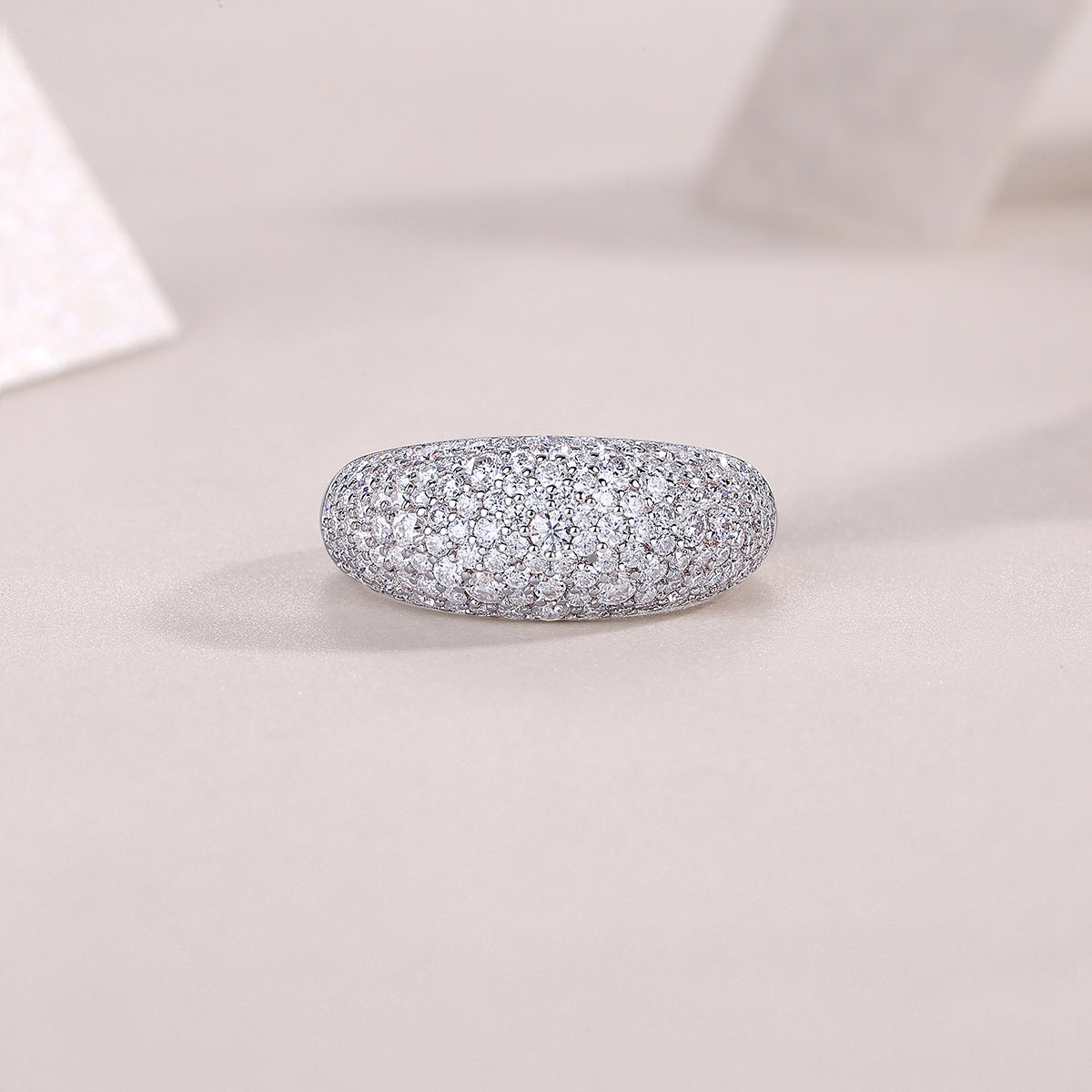Moonlit Night Stars - Diamond Jewelry Piece Set/Sterling Silver & Platinum Diamond Ring