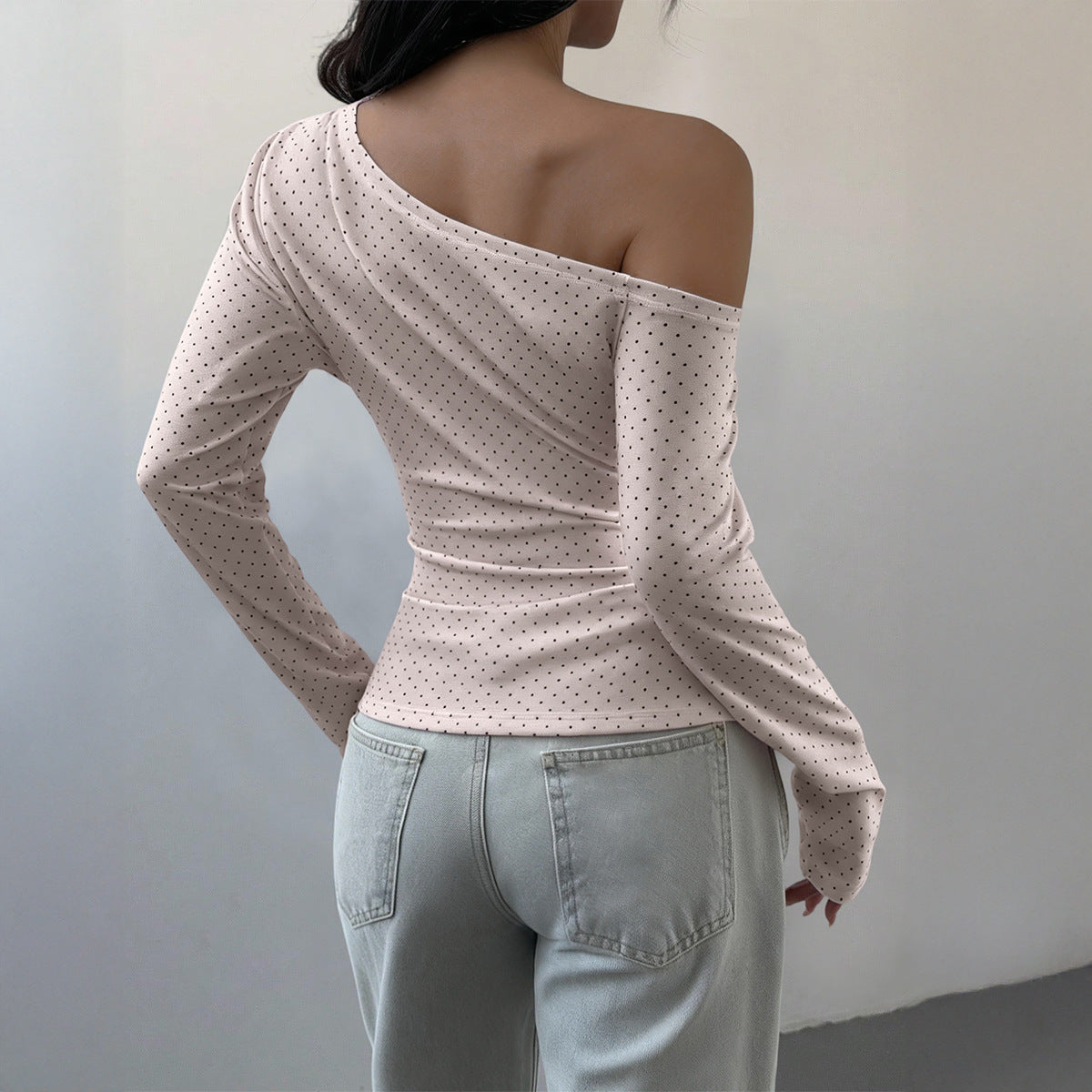 Women's Versatile Cat-Print Lace-Up Long-Sleeve T-Shirt