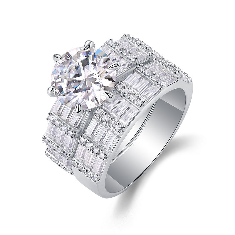 Vanilla - Jewelry Piece Set With 3-carat/Sterling Silver & Platinum-plated Diamond