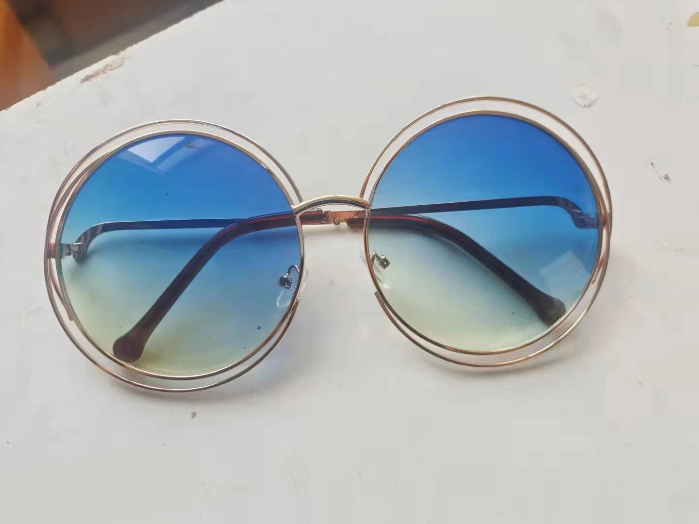 Women's Large Frame Round Sun Glasses