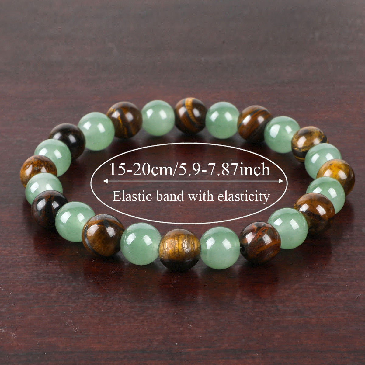Natural Tiger Eye & Green Jade Bracelet