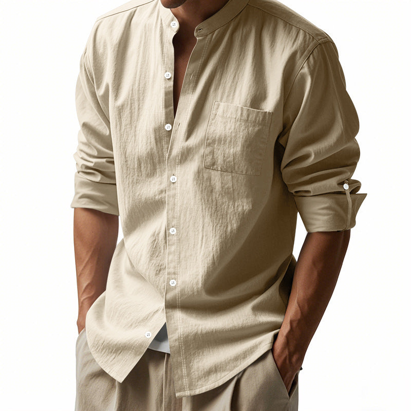 Long Sleeve Stand Collar Shirt