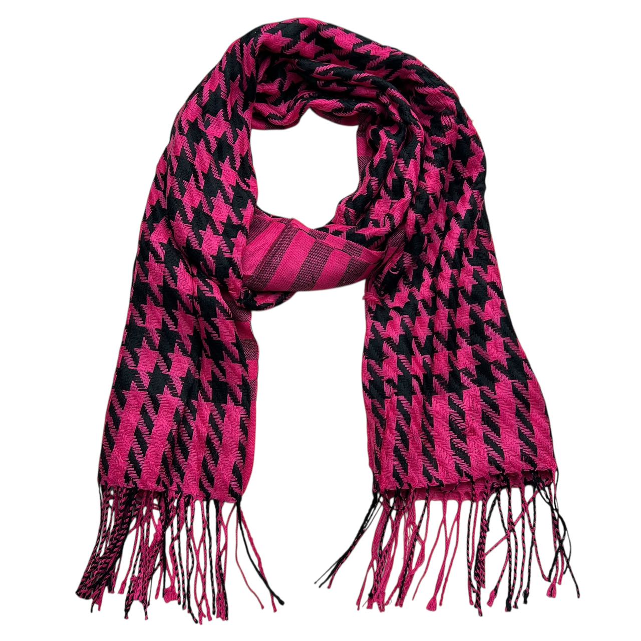 Textured Plush Jacquard Weave Traps Warmth Scarf
