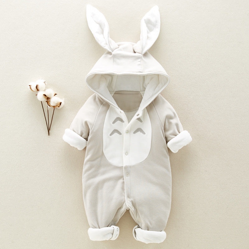 Baby Cotton Romper/Chinchilla Hooded
