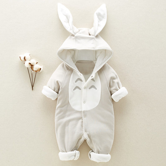 Baby Cotton Romper/Chinchilla Hooded
