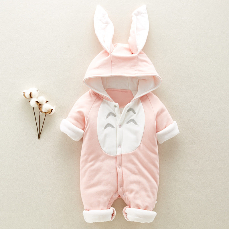 Baby Cotton Romper/Chinchilla Hooded