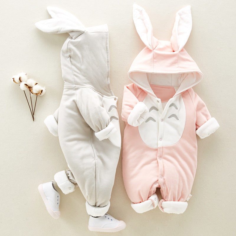 Baby Cotton Romper/Chinchilla Hooded