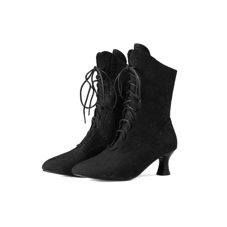 Autumn & Winter Kitten Heels With Pointed Boots