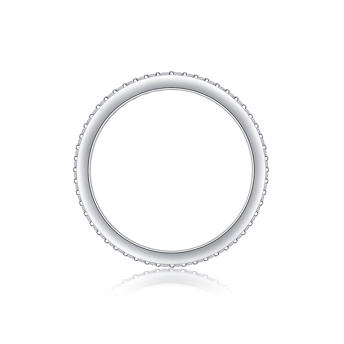 Moissanite S925 Sterling Silver & Platinum-Plated Diamond Ring