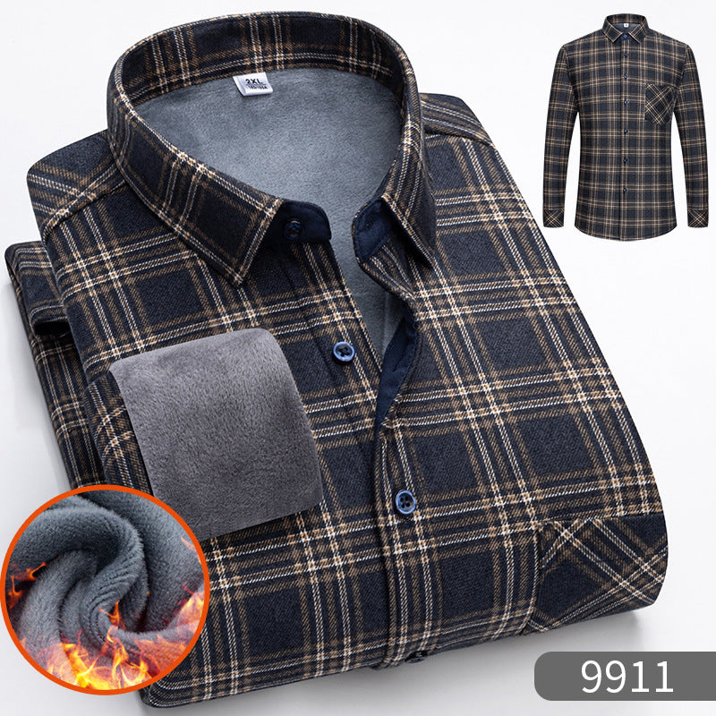 Men's Warm Fleece-Lined Thickened Shirt