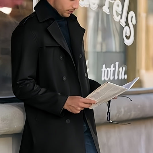Men's Coat Mid-Length Double Breasted European & American