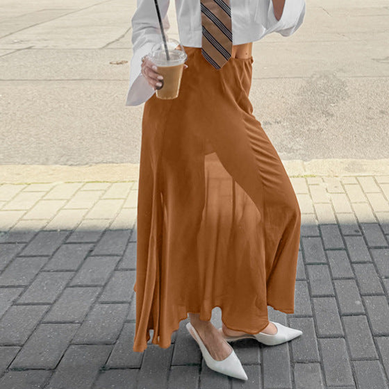 Elegant Draping Effect Tulle Skirt