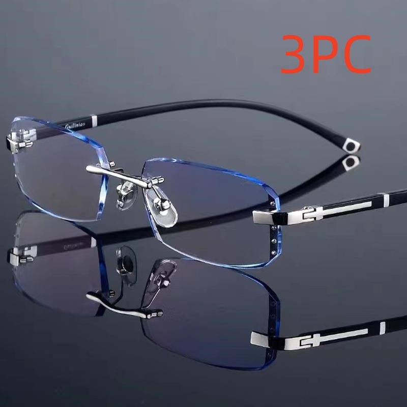 Men's Diamond Rimmed Frameless Reading Glasses